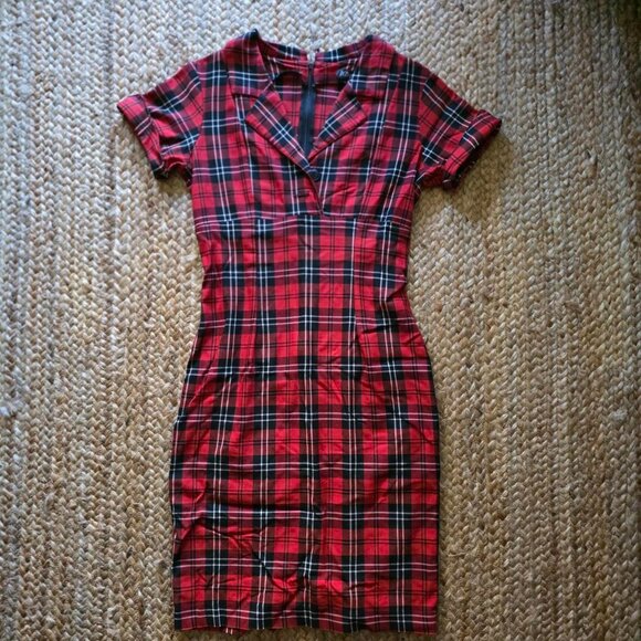 Vintage Betsey Johnson Red and Black Plaid Dress - Picture 2 of 8